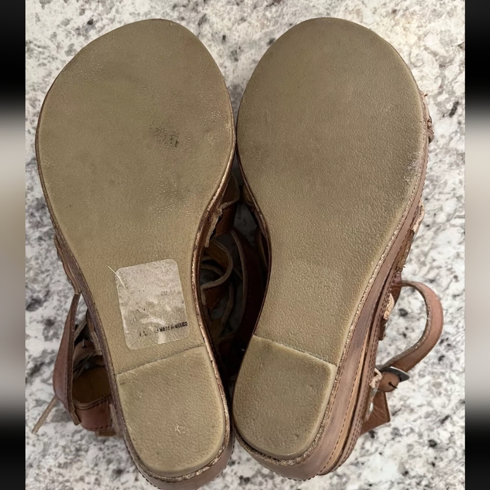 SOLD Bed Stu Juliana Tan Rustic Genuine Leather Strappy Sandals Sz 10 - Picture 14 of 14